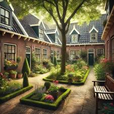 Afbeelding met raam, boom, gebouw, buitenshuis